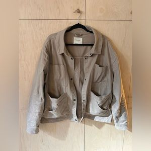 Beige Cargo Utility Jacket